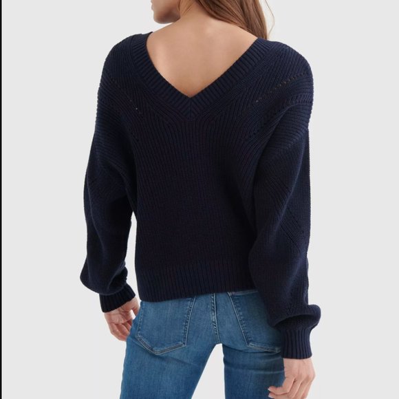Lucky Brand Crop Rib Pullover Reversible Sweater - Picture 5 of 9